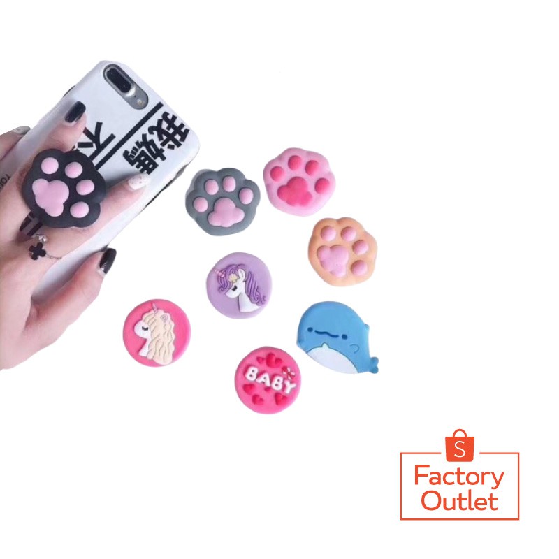 [Bayar Di Tempat]Casing Bentuk Kucing Unicorn Lucu untuk Samsung Xiaomi Smartphone 3D popsocket