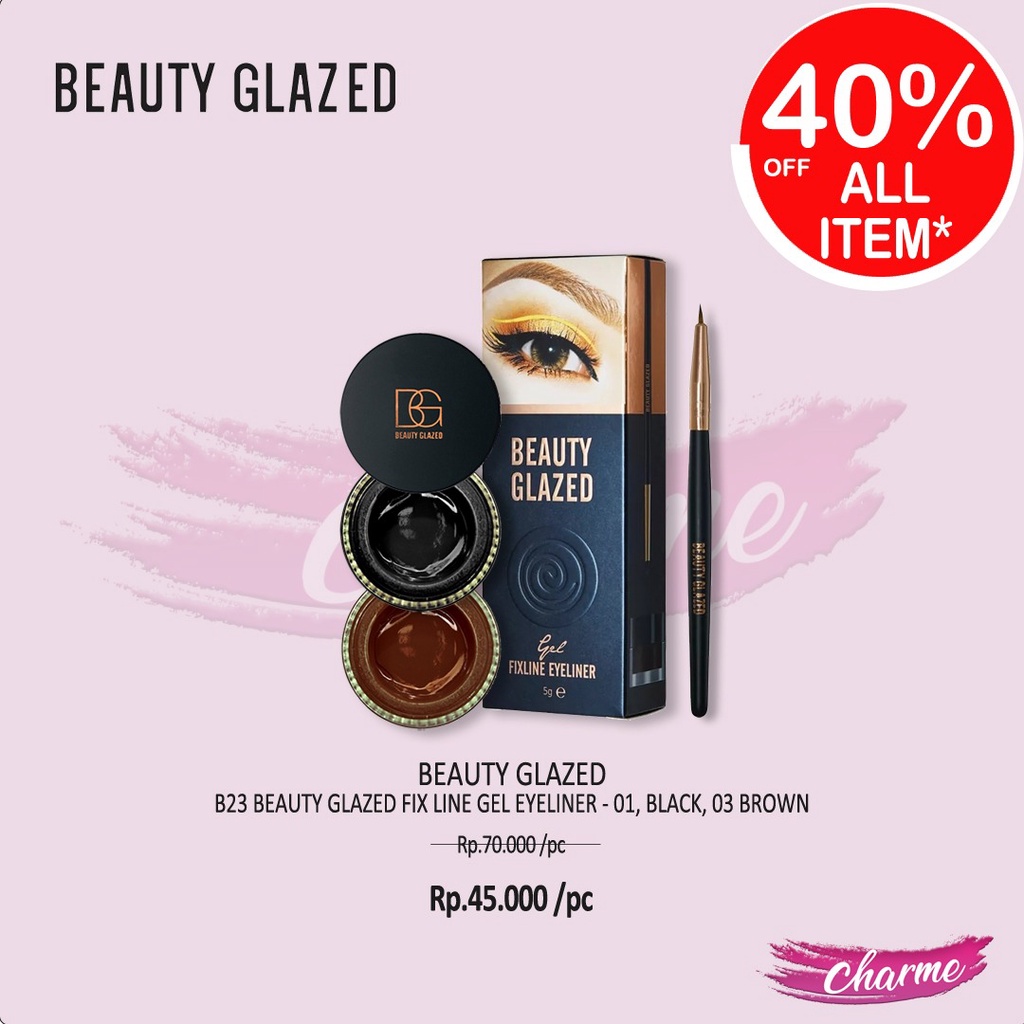 (READY &amp; ORI) Beauty Glazed Waterproof Fix Line Pomade Gel Eyeliner With Brush - Black B23 B 23