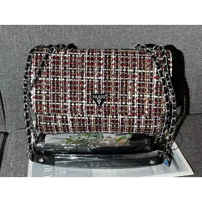 READY!! TAS GUESS/GS SHOULDER BAG/TAS BAHU/SELEMPANG/SLING BAG RYAN CESSILY RAJUT TWEED CROSSBODY FAHION WANITA IMPORT PREMIUM#155642