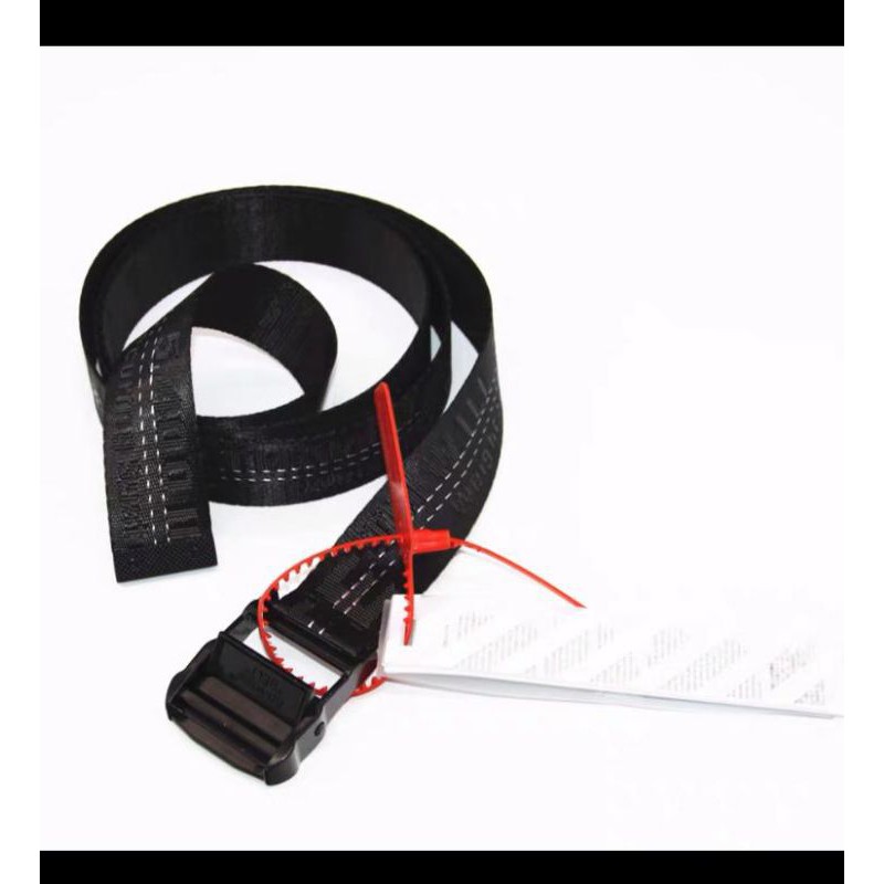 Off White Tie Down Black Nylon Industrial Belt Iron Buckle OW 17SS