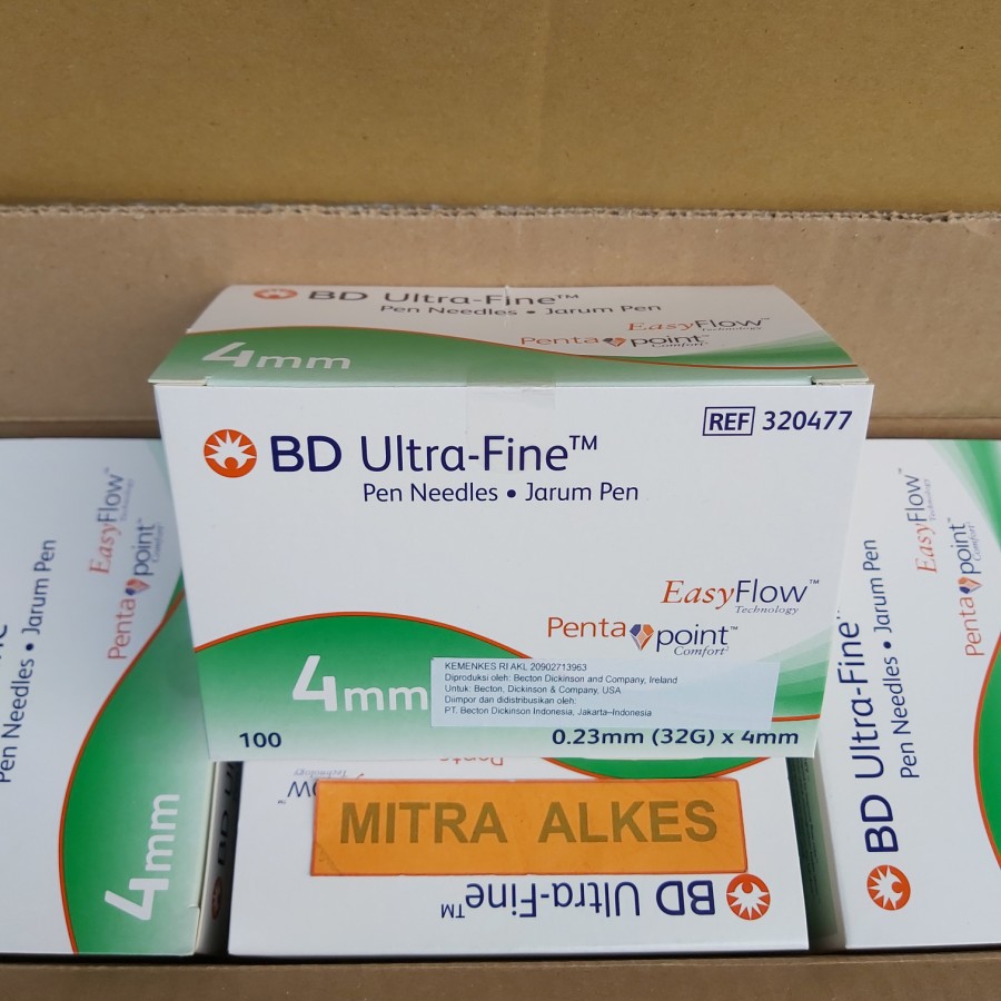 BD Ultra-Fine 4mm. Ultrafine 4 mm BD. Pen Needles. Jarum Insulin. Ultra Fine 4mm. Pen Needle.