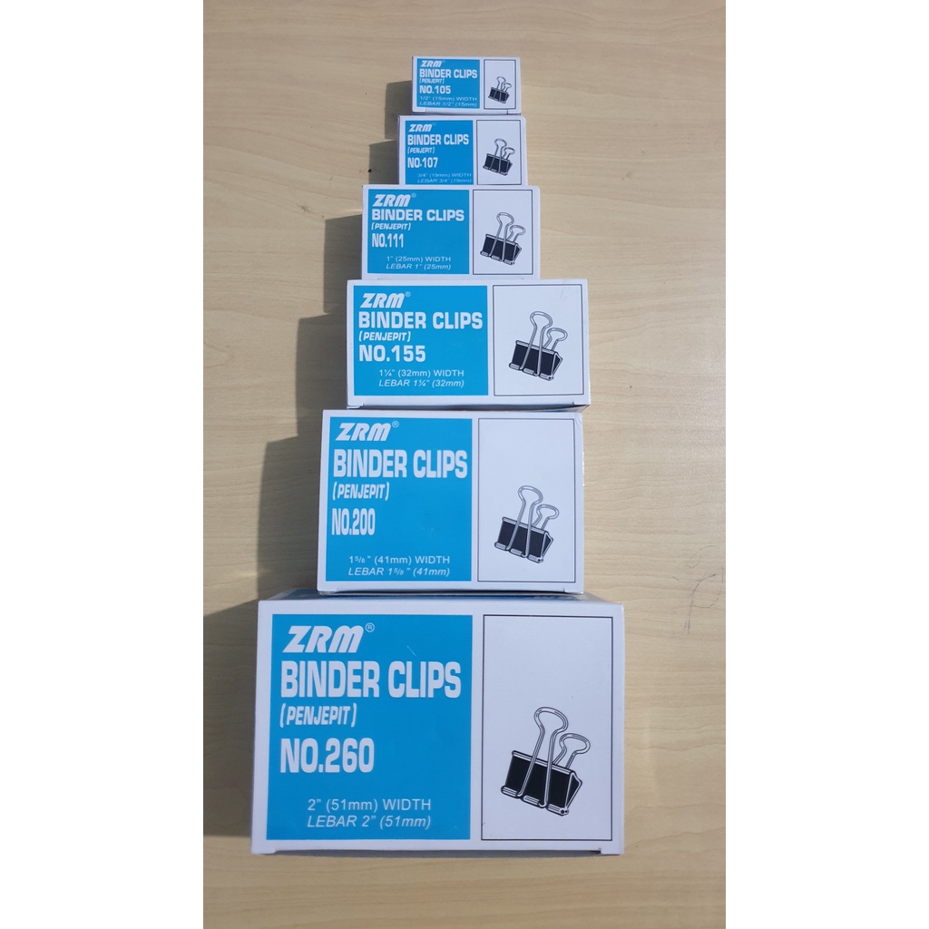 Jual BINDER CLIP ZRM 105 /107 / 111 / 155 / 200 / 260 (per Kotak