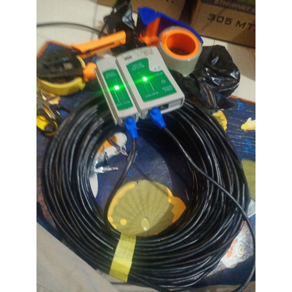 Kabel LAN Cat5e STP FTP Outdoor meteran siap pakai