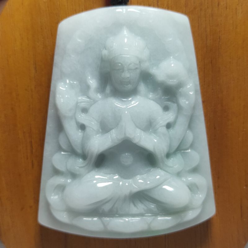 Natural Jade Jadeite Giok Asli Type A Liontin Dewi Kwan IM