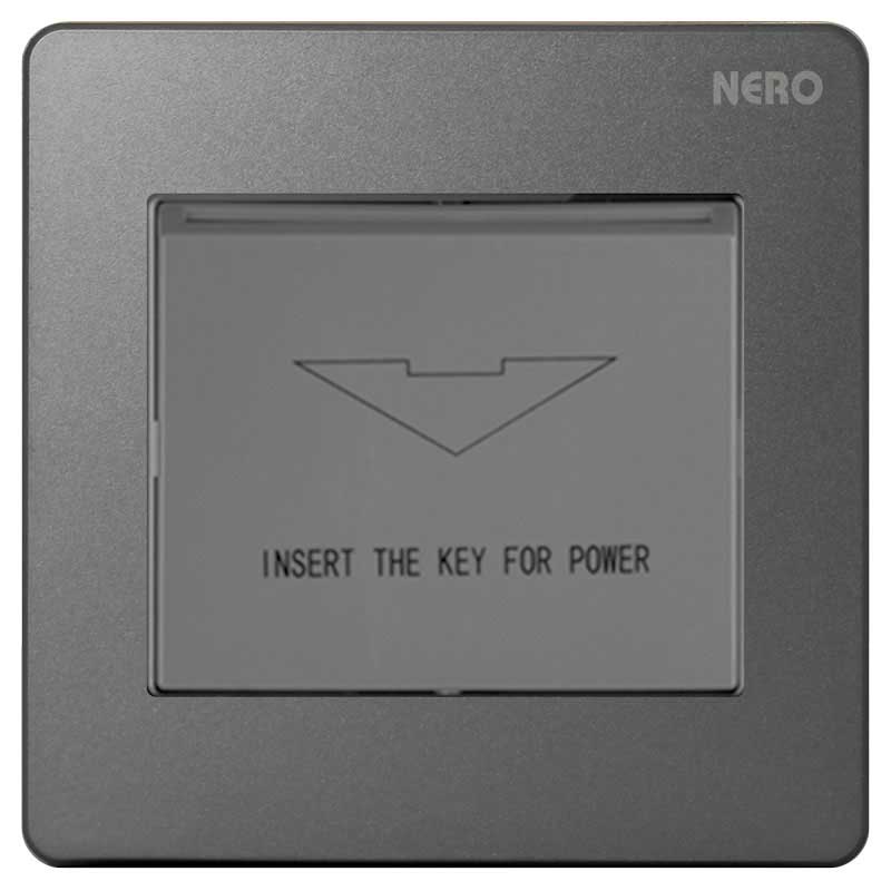 CASA X2CA-Grey 1 Gang Hotel Key Card Time Delay Switch NERO