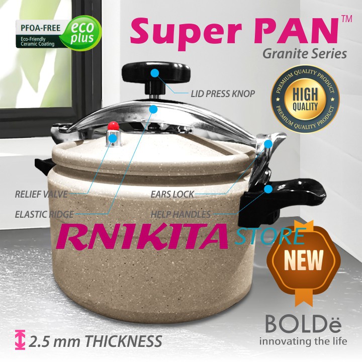 BOLDe PANCI PRESTO 24 CM - Super Pan Beige Granite Coating