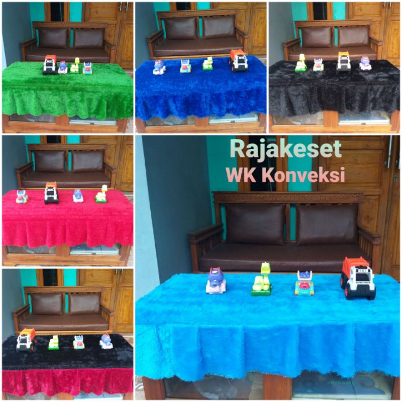 Taplak meja tamu/taplak meja bulu/taplak meja rumbai/taplak meja renda