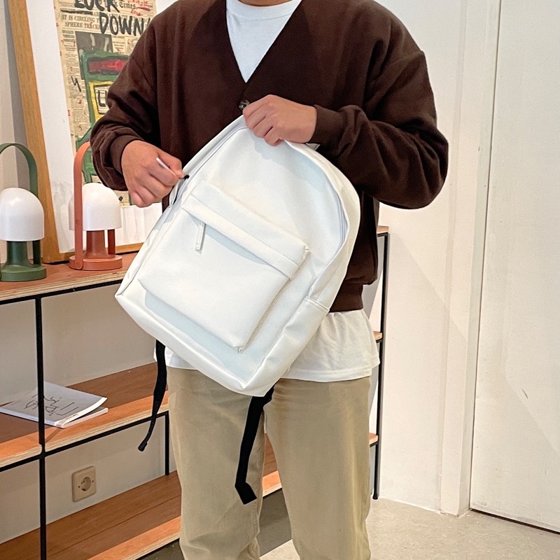 Toxi backpack / Backpack Semi Kulit-Snow white