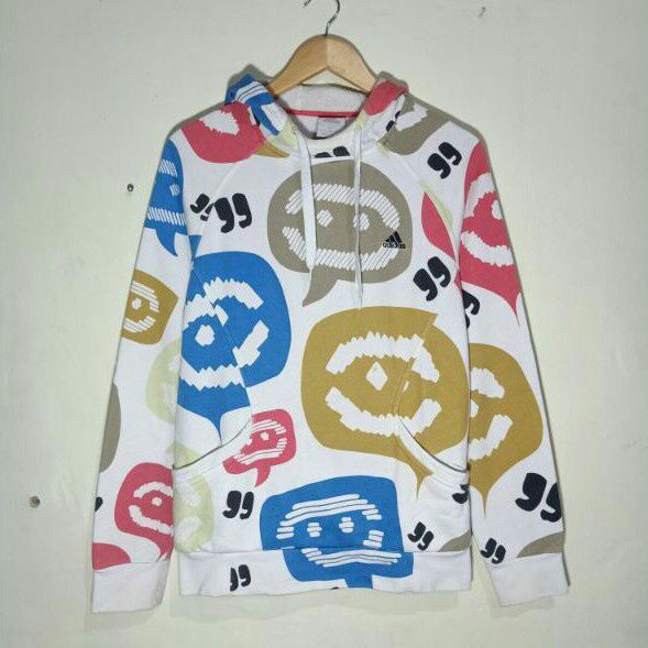 jaket hoodie ADIDAS emoticon size L original second vintage