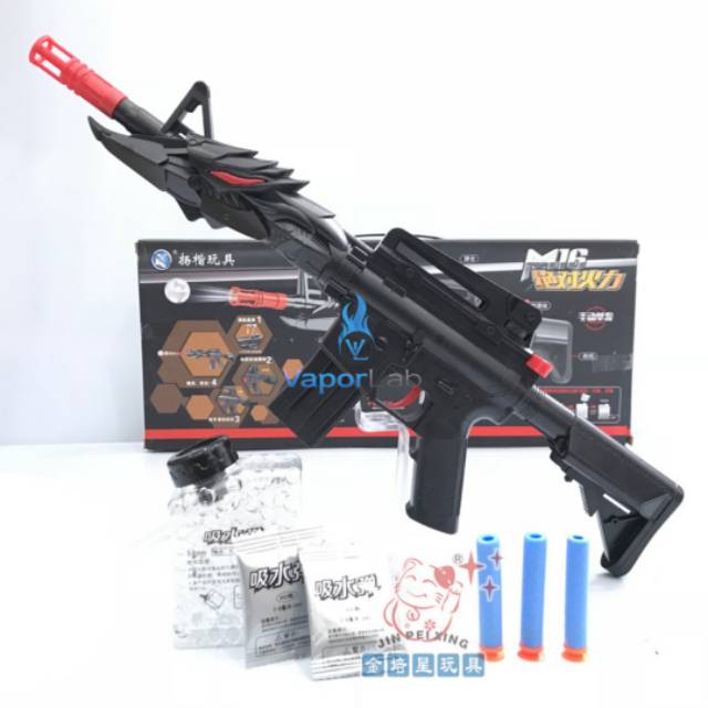 MAINAN ANAK PISTOL M4-2 M4A1 PELURU AIR WATER GEL BULLET TOY GUN PUBG