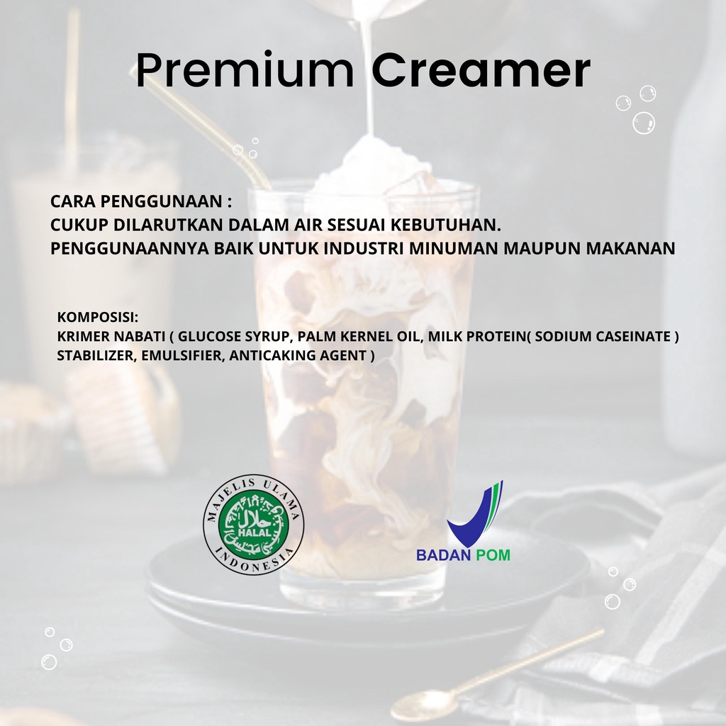 KRIMER/CREAMER PREMIUM BUBUK 100gr POWDER NON DAIRY CREAMER PURE PLAIN KRIMER/CREAMER PREMIUM BUBUK 100 gr  / POWDER CREAMER PREMIUM 100 gr / BUBUK KRIMER 100 gr /creamer / kremer / nondairycreamer / bubuk creamer / topping minuman kekinian