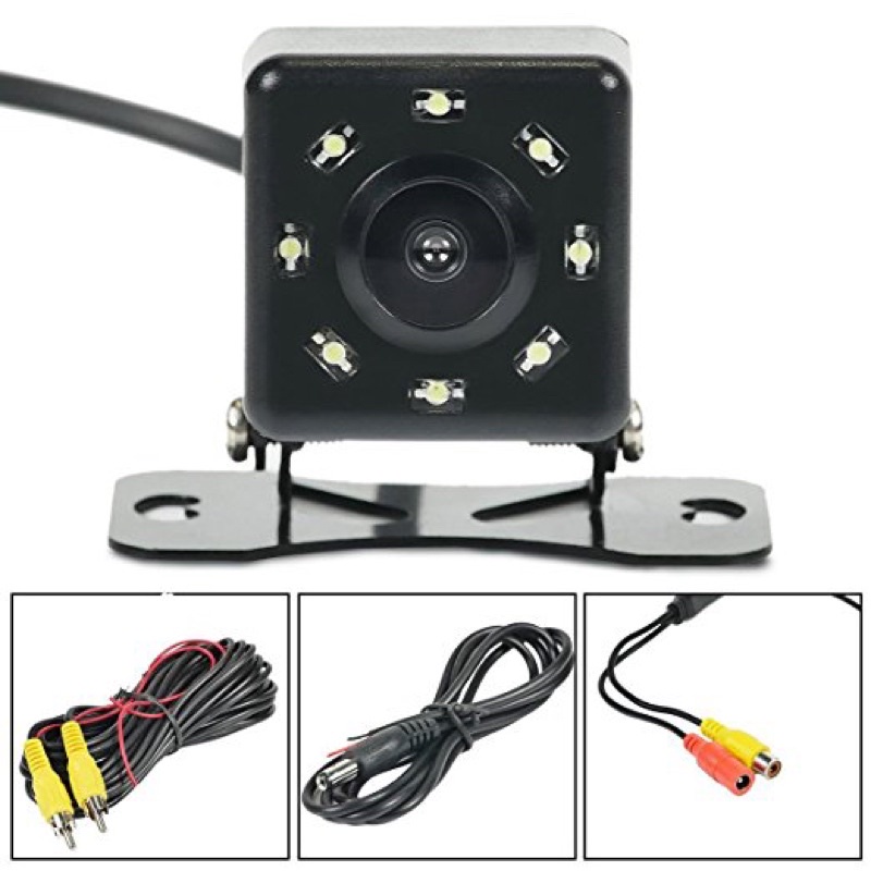 CRC Kamera Belakang Mobil Car Rearview Camera 8 LED Nightvision - S8 - Black