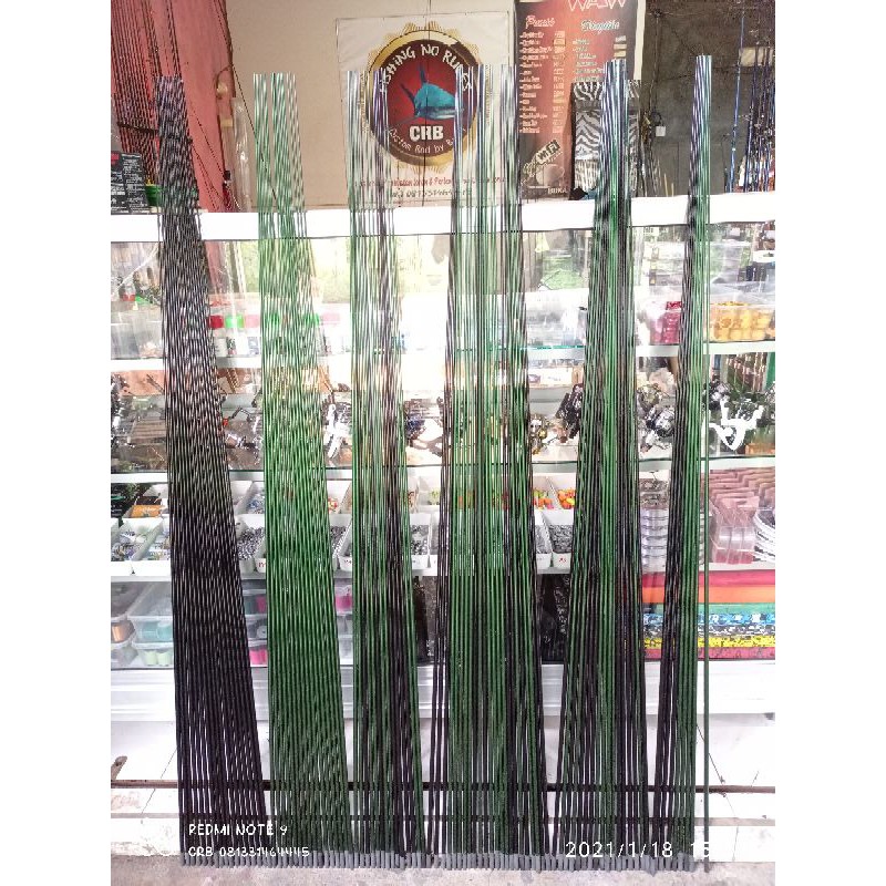 Carbon solid import 9mm 150cm buat joran