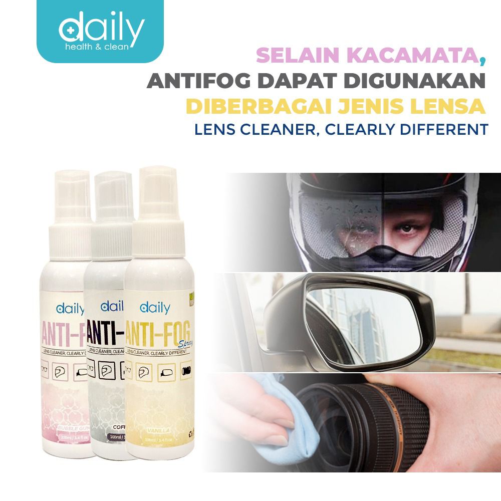 Cairan Pembersih Kacamata Spray Anti Fog Daily Lens Cleaner Aroma Coffee Bubble Gum Vanilla Anti Embun