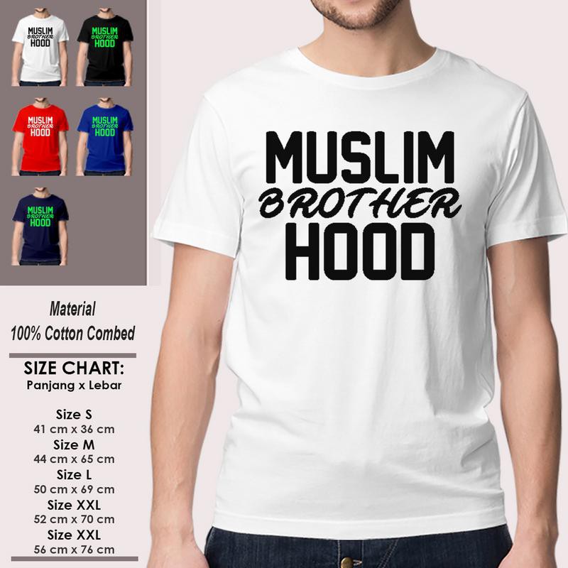Kaos Dakwah Muslim Pria Lengan Pendek Keren SP-LSMSAK268 MUSLIM BROTHER HOOD Islami Kekinian Murah-2