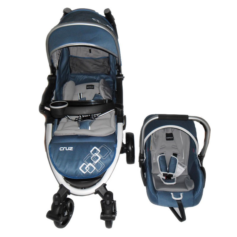 HARGA PROMO Kereta Stroller + Car Seat BabyElle 702 Cruz Travel System Dark Blue