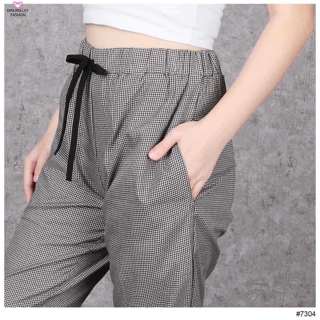 (COD) OH Fashion Gingham Long Pants #7304