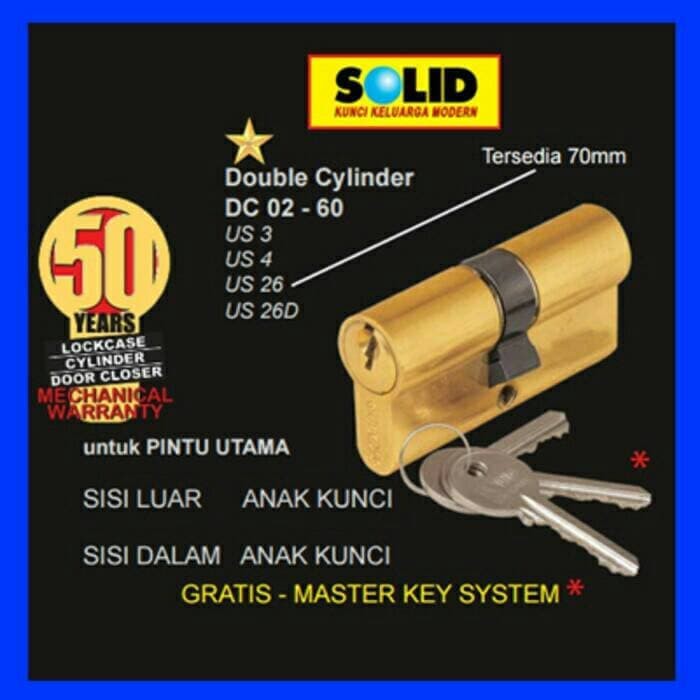 SILINDER KUNCI DOUBLE CYLINDER SOLID DC 02 60