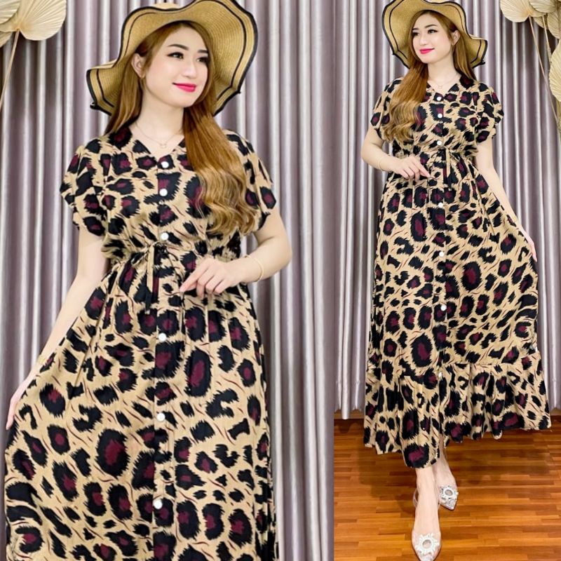 NEW DRESS SINYORITA LEOPARD|| DRESS VIRAL KEKINIAN || DRESS BUMIL BUSUI