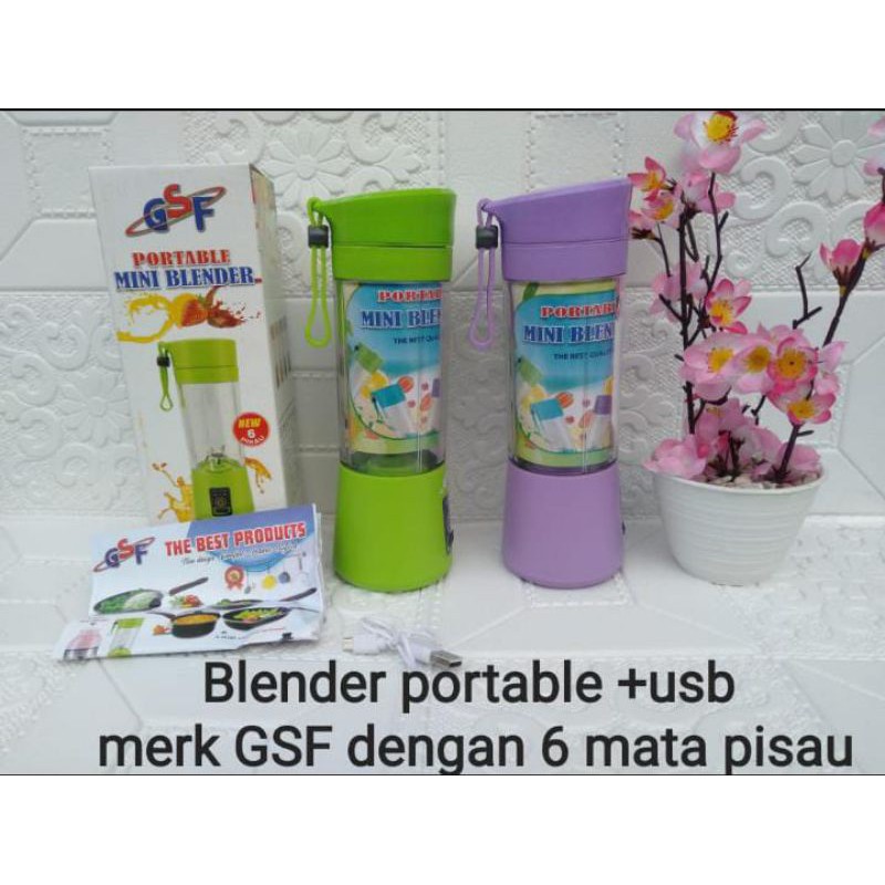blender portable 6 mata pisau
