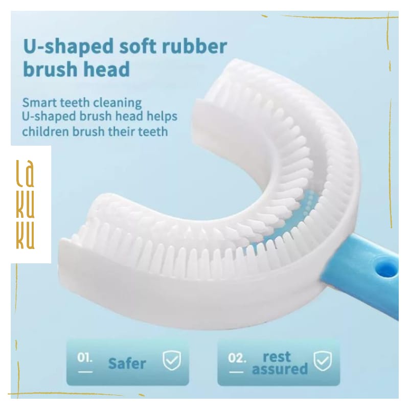 Lakuku - Baby and Kids Tooth Brush U Shape Sikat Gigi Anak bentuk U Silikon