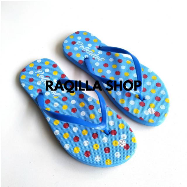 Raqilla Shop / Sandal jepit polkadot / sandal jepit wanita wanita polkadot