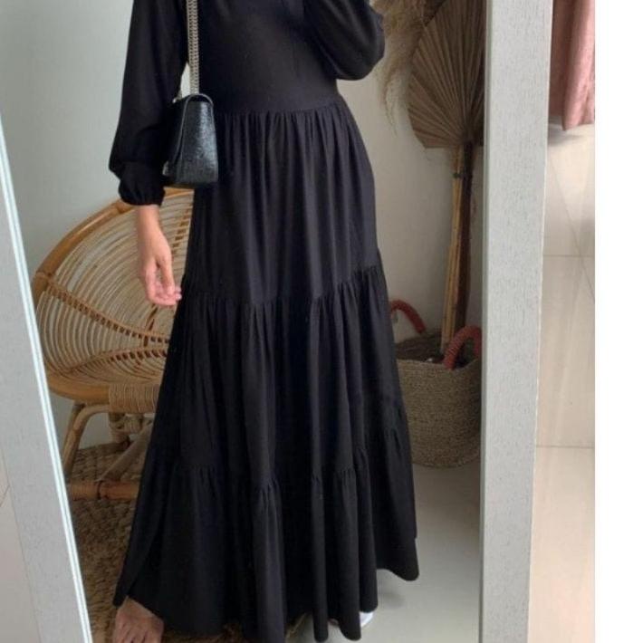 Big Sale - GAMIS KATUN POLOS  ORI TERKEKNINIAN 2021 / GAMIS RAYON SUSUN AMANDA POLOS REMPEL WANITA -