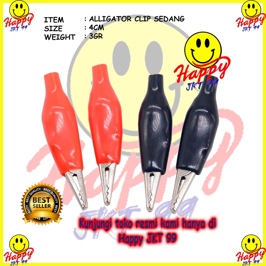 [ HAPPY JKT 99 ] CAPIT BUAYA JEPIT AKI KECIL SMALL ALLIGATOR CLIP (MERAH HITAM)