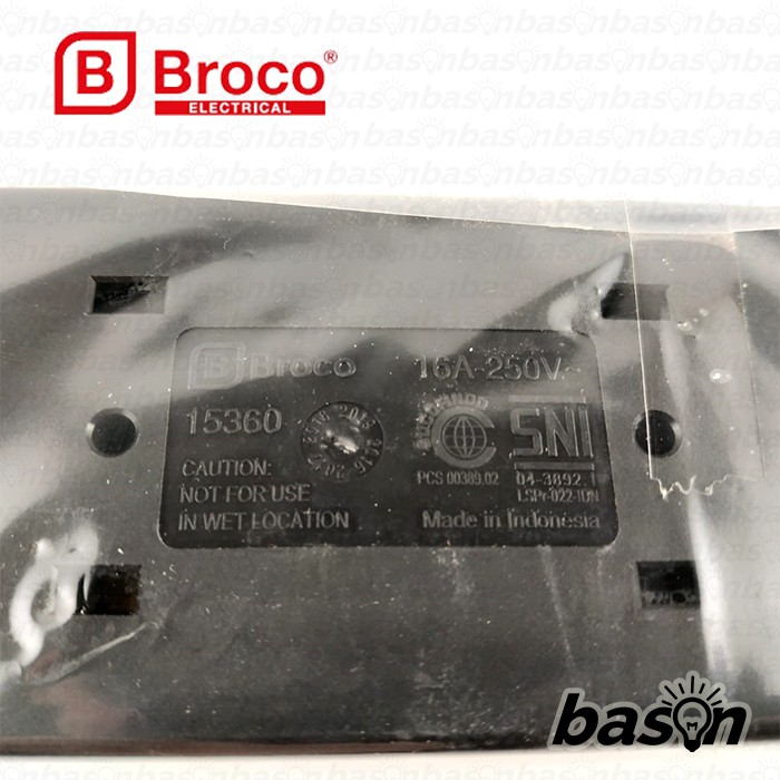 BROCO 15360 Stop Kontak Outbow 6 Lubang - 16A 250V dengan Child Protection