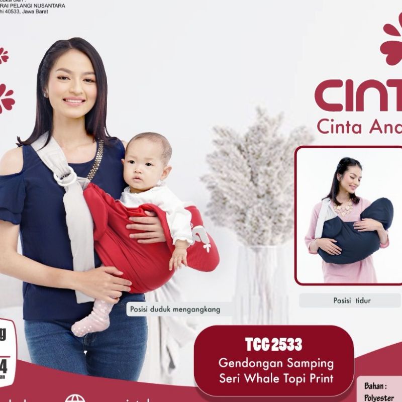 gendongan bayi cintaka seri whale gendongan samping