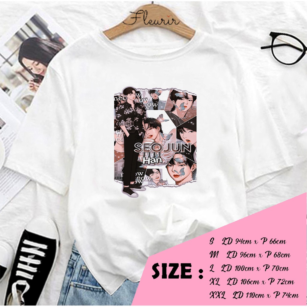 FLEURIR - SEOJUN FULL KAOS OVERSIZE KATUN KAOS WANITA DEWASA TUMBLR TEE UNISEX JUMBO