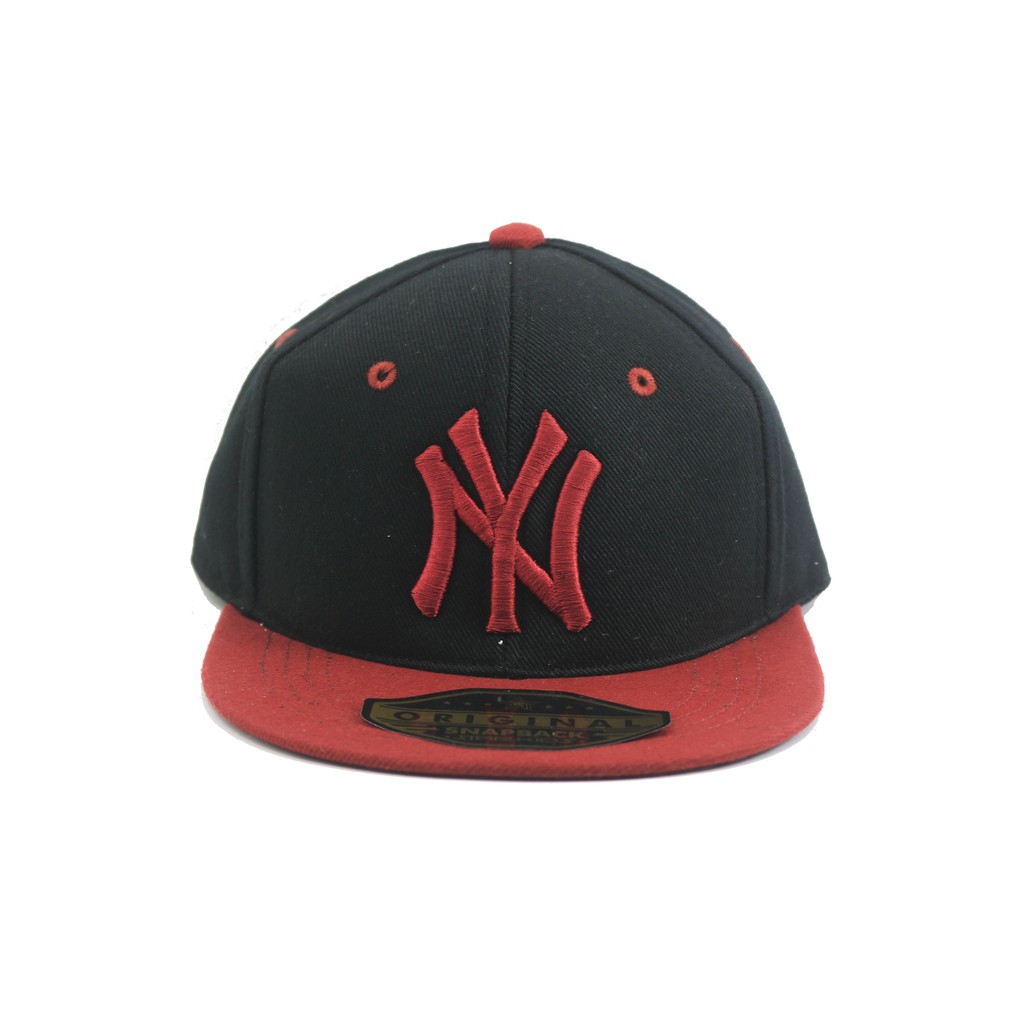 NY /TOPI ANAK KIDS SNAPBACK HIP HOP/TOPI ANAK BORDIR-BLACK RED MARRON