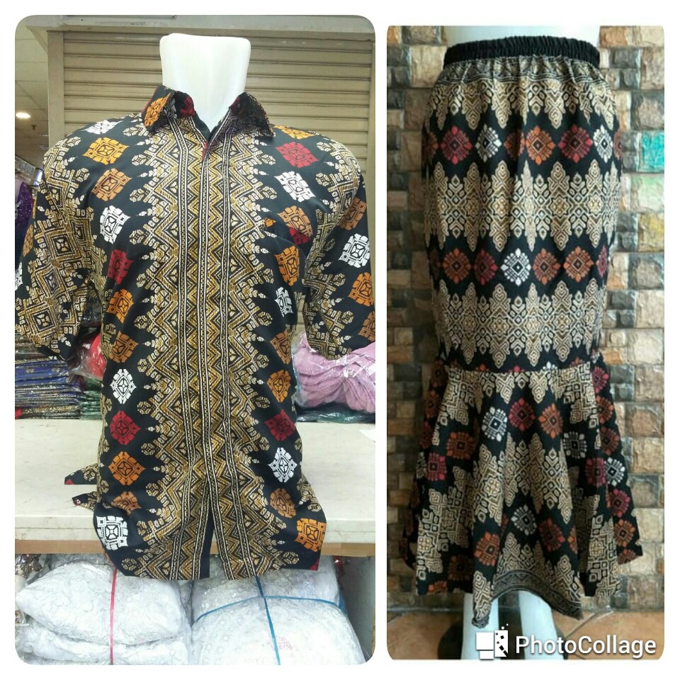 Rok Mermed Dan Kemeja Batik Lengan Pendek