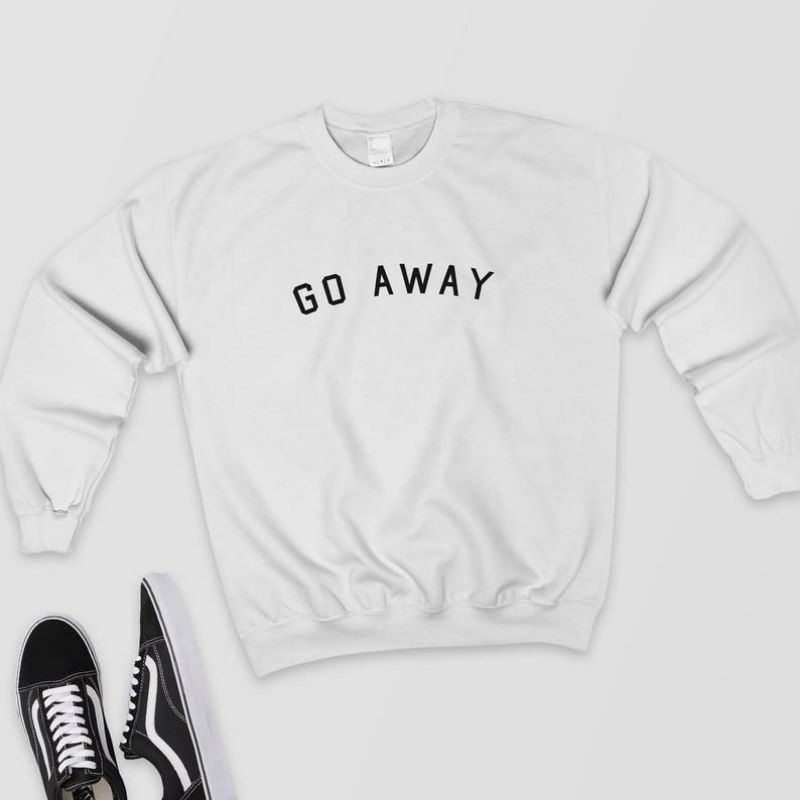 S - XXXXXL(6XL) Sweater Oblong Sweater GO AWAY BIGSIZE Sweatshirt Cute Jumper OVERSIZE Go Away