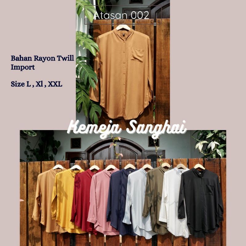 Kemeja wanita lengan panjang bahan katun rayon twill / atasan wanita bahan Rayon twill / kemeja kerja kuliah