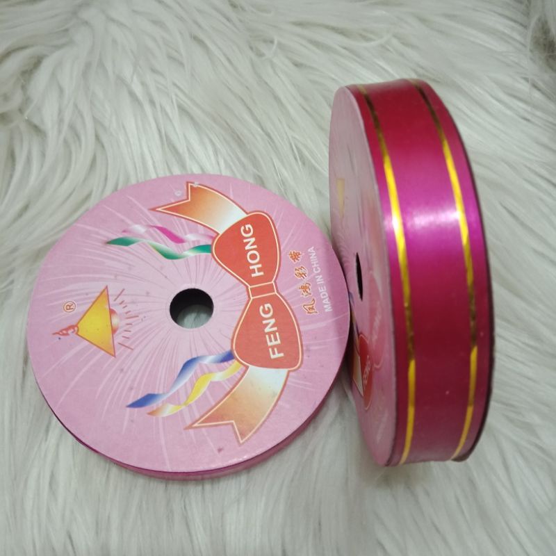 

pita kertas gulungan gold pink tua