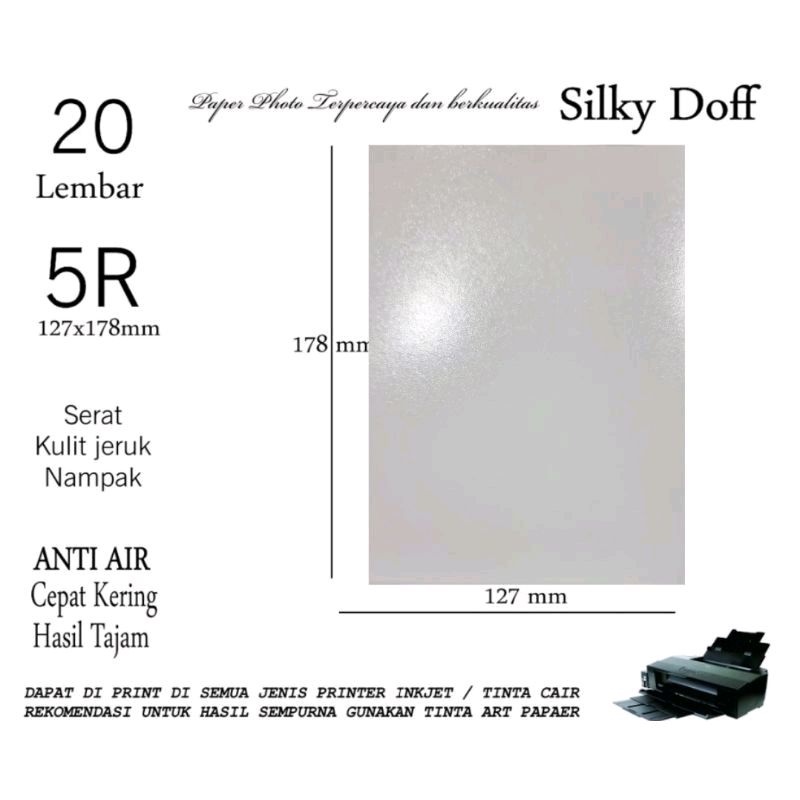 Kertas Foto Doff 5R Photo Paper Doff 5r Kertas photo dof 5r EP Media 20 lbr