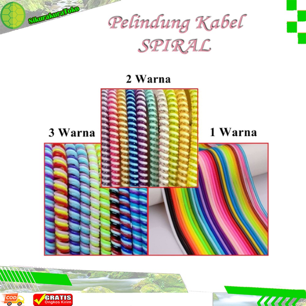 (SKR) [10 gr] Pelindung Kabel SPIRAL Pengaman Pelilit Kabel Charger 1/2/3 Warna / Cord Protector Cable