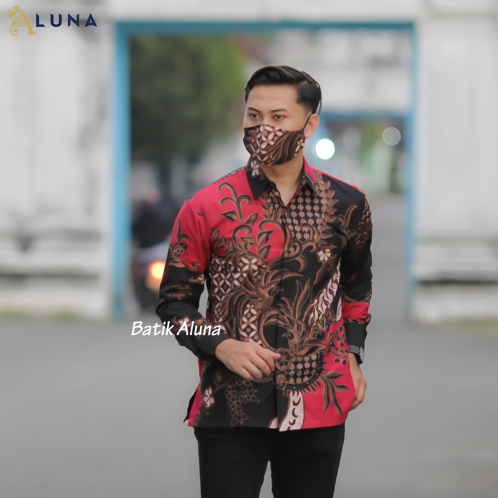 Baju Kemeja Batik Pria Cowok Lengan Panjang Regular Atasan Batik Premium Pria Cowo Prabuseno Kondangan Couple Pasangan Batik Pekalongan Anak Laki Laki Kekinian Original Modern Seragam Kantor Jumbo PCW 075