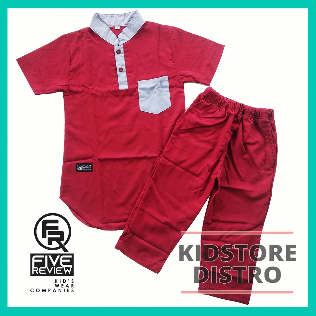 Setelan Koko Kurta Anak Distro Five Review Bahan Cotton Oxford / Stelan Koko Kurta Anak Branded