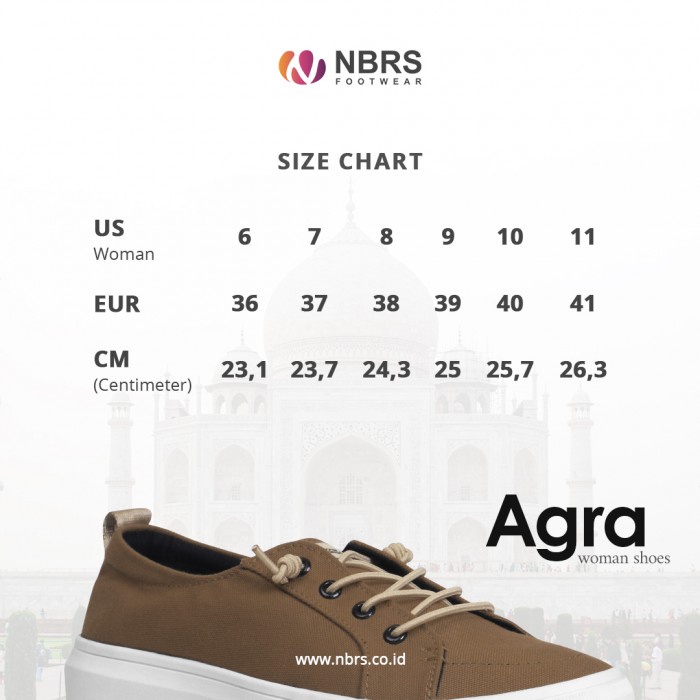 Nibras Footwear Sepatu Agra Women Bahan Canvas Sepatu Tali Kasual Wanita