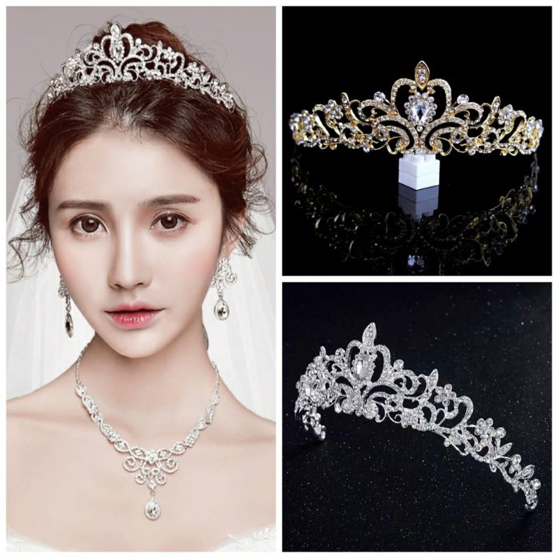 Austria Silver crown - Hiasan Hijab / Aksesoris Rambut / Kepala - Mahkota Elegan