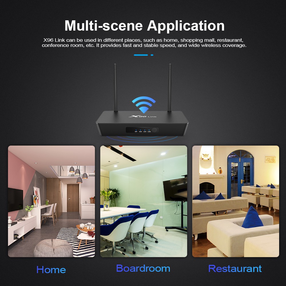 X96 LINK - Android 7.1 Smart TV Box Dual Band WiFi - RAM 2GB ROM 16GB - TV Box + Smart Router