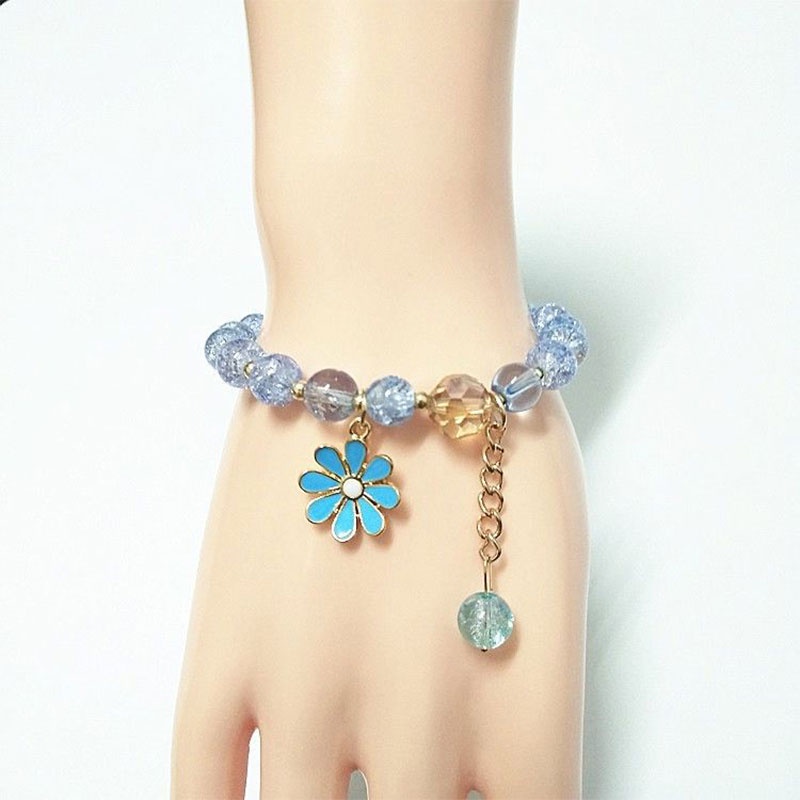 Indah Kristal Manik-manik Gelang Wanita Daisy Pesona Gelang Pergelangan Tangan Rantai