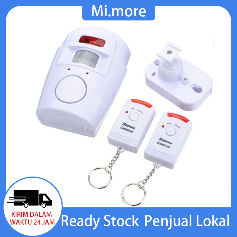 Mi.more Alarm Anti Maling Infra Merah PIR Sensor Gerak dengan 2 Remote Control 105dB Alaram Inframerah Alarm Monitor Wireless