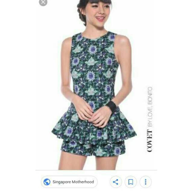Premium Purple Floral Playsuit/jumsuit Casual Branded Impor/Playsuit bunga2 by Covet love Bonito