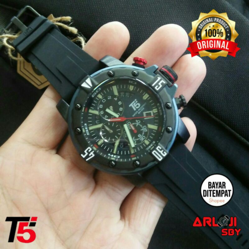 JAM TANGAN PRIA T5 H 3757 CHRONO SPORT ORIGINAL TAHAN AIR || T5 H3757