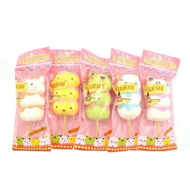 Original Ikuurani Japan Animal Hanami Dango Mochi Cartoon Squeeze Stretchy