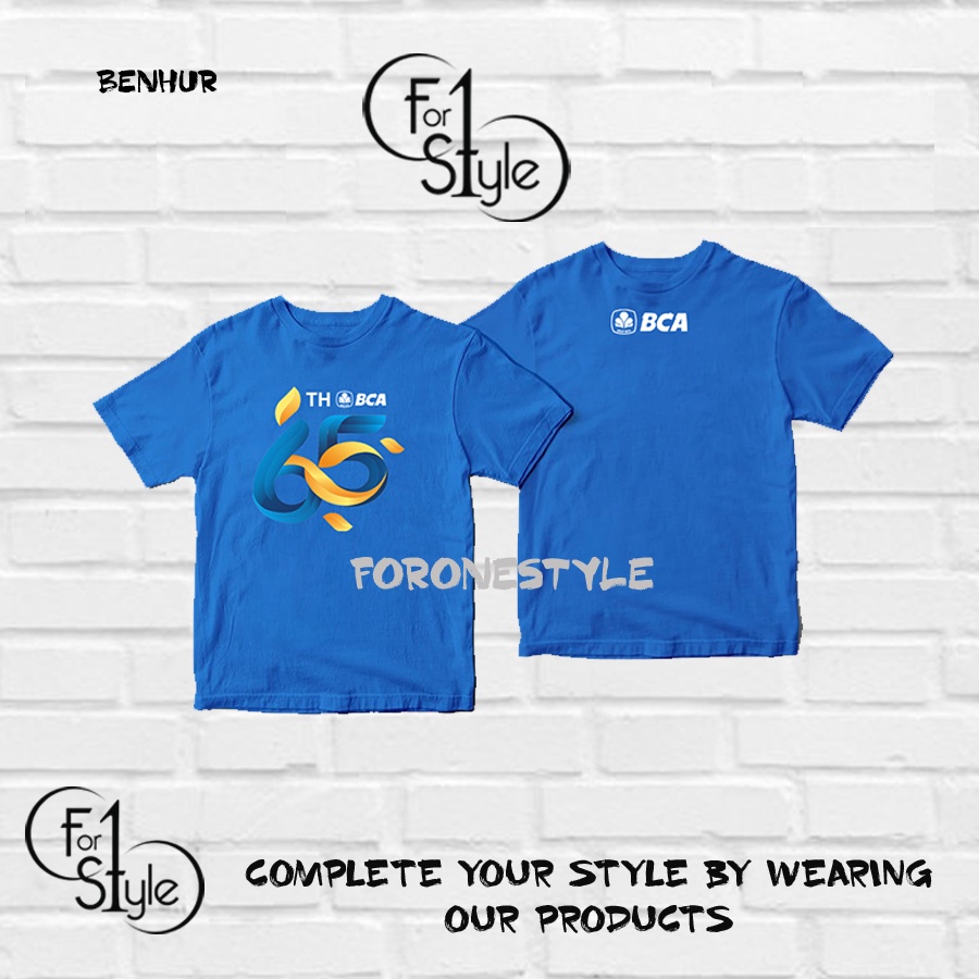 Kaos BCA Ulang tahun BCA 65th kode 01 - Baju Kaos BCA anniversary - Tshirt BCA - Baju Bank BCA - Kao