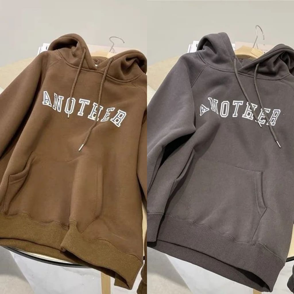 ANOTHER HOODIE UNISEX BAHAN FLEECE